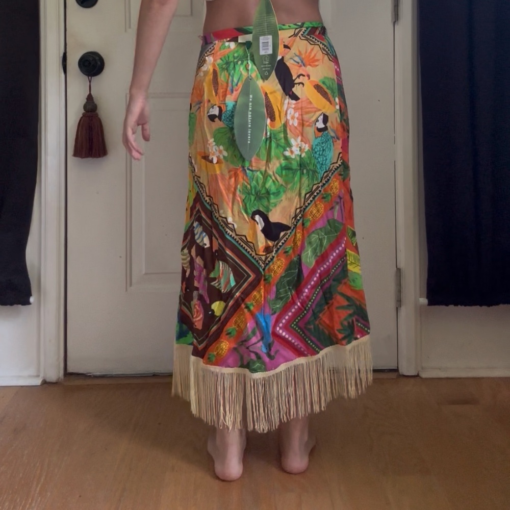 Farm Rio Fringe Wrap Skirt - Picture 4 of 9